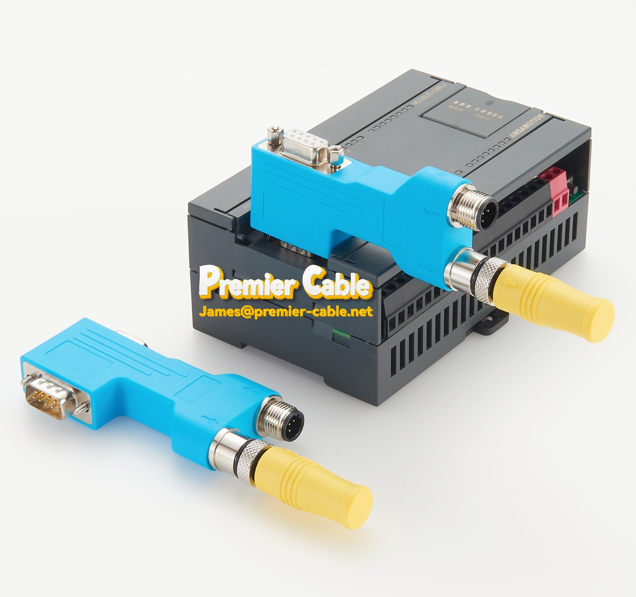 Profibus 90 Degree D-Sub to M12 Connector with Programming Port