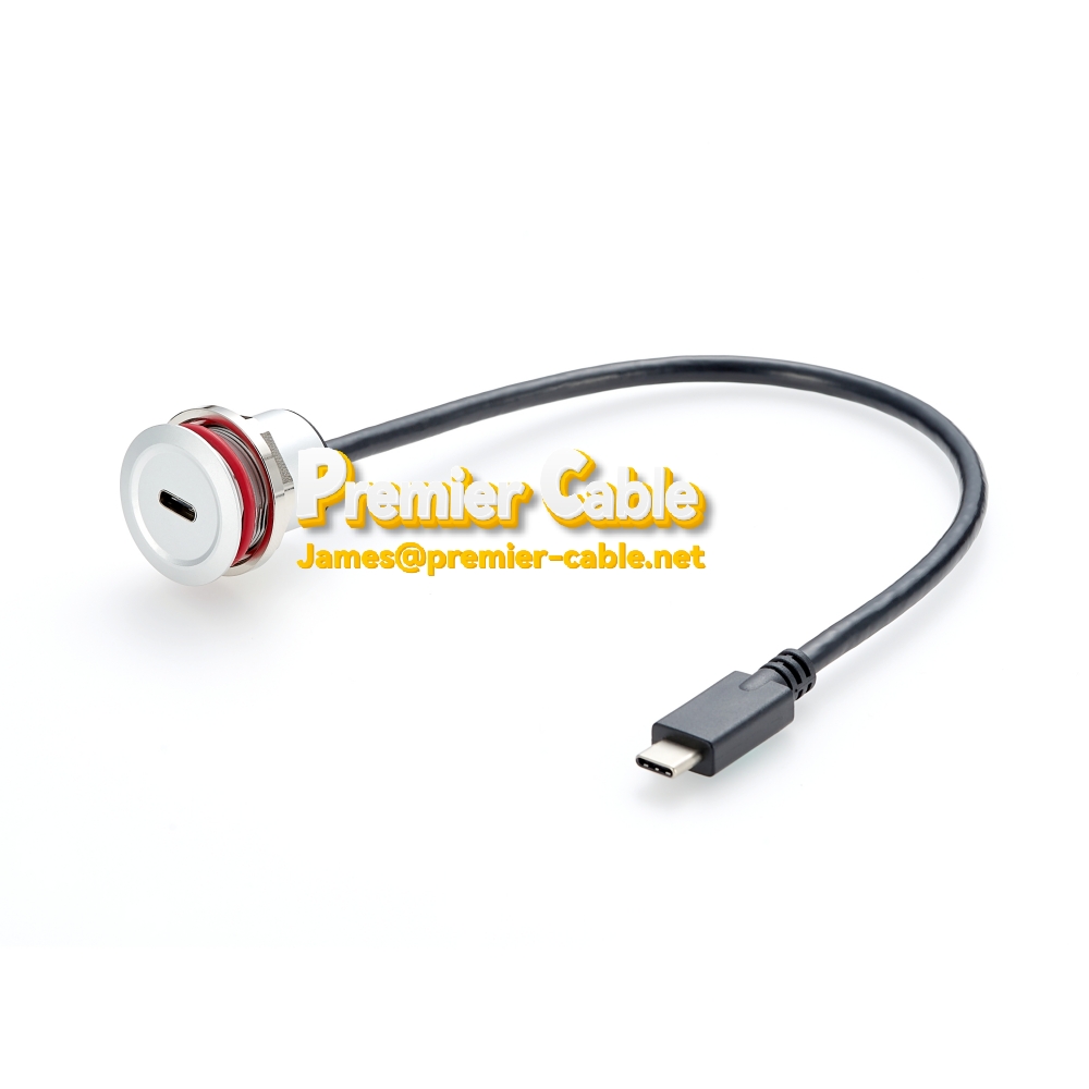 Round model 22mm diameter USB C Female to Male Cable