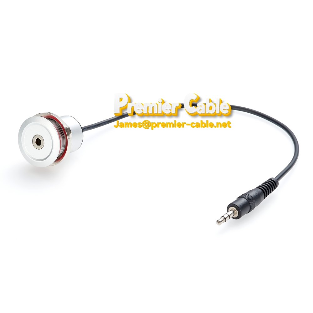 Round 3.5mm Audio panel mount male to female extension cable
