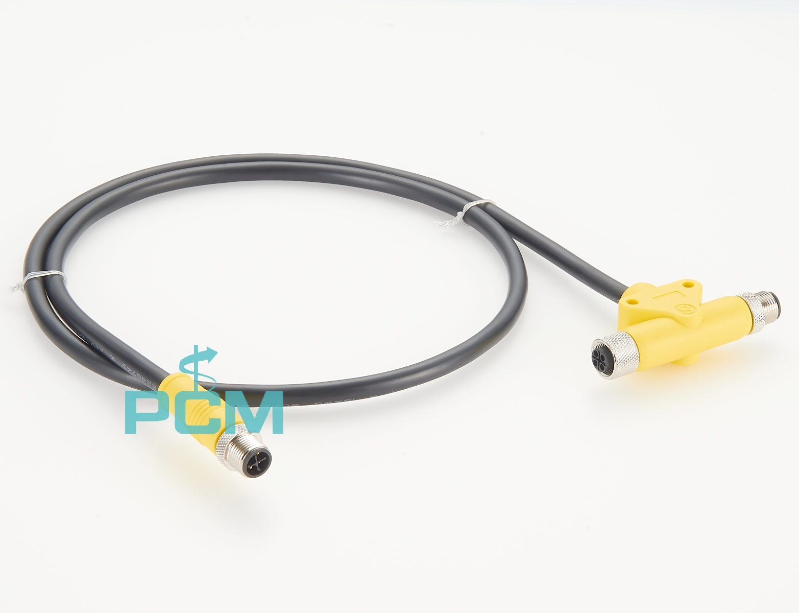 M12 molded cable connector S-code IP67 T-Splitter Y-Splitter