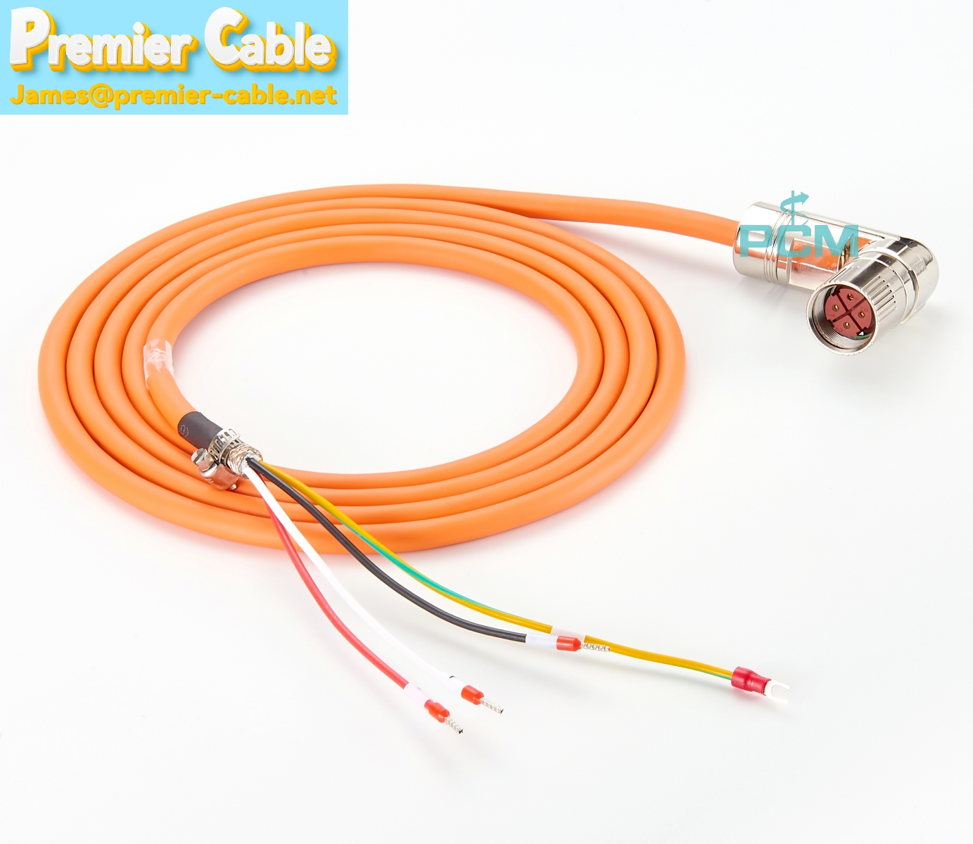 Power cable pre-assembled for V90 servo motor with M23 4 Pin connector
