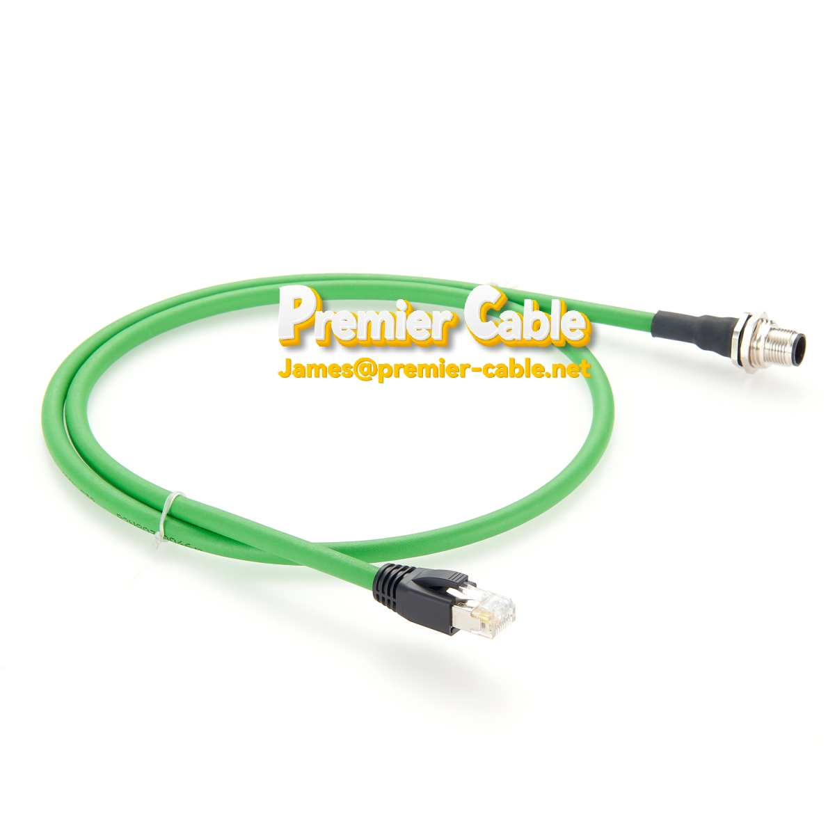 M12 Bulkhead Connector D-Code to RJ45 Profinet Panel Mount Cable