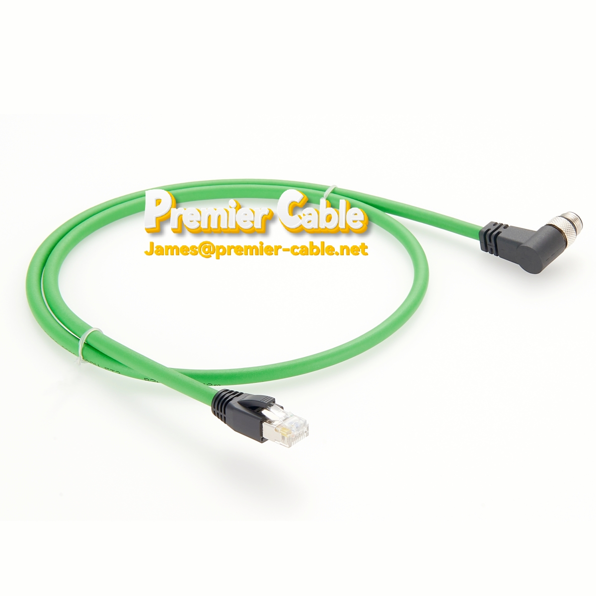 Ethernet patch cable M12 4 Pin to RJ45 Profinet cable Right angle
