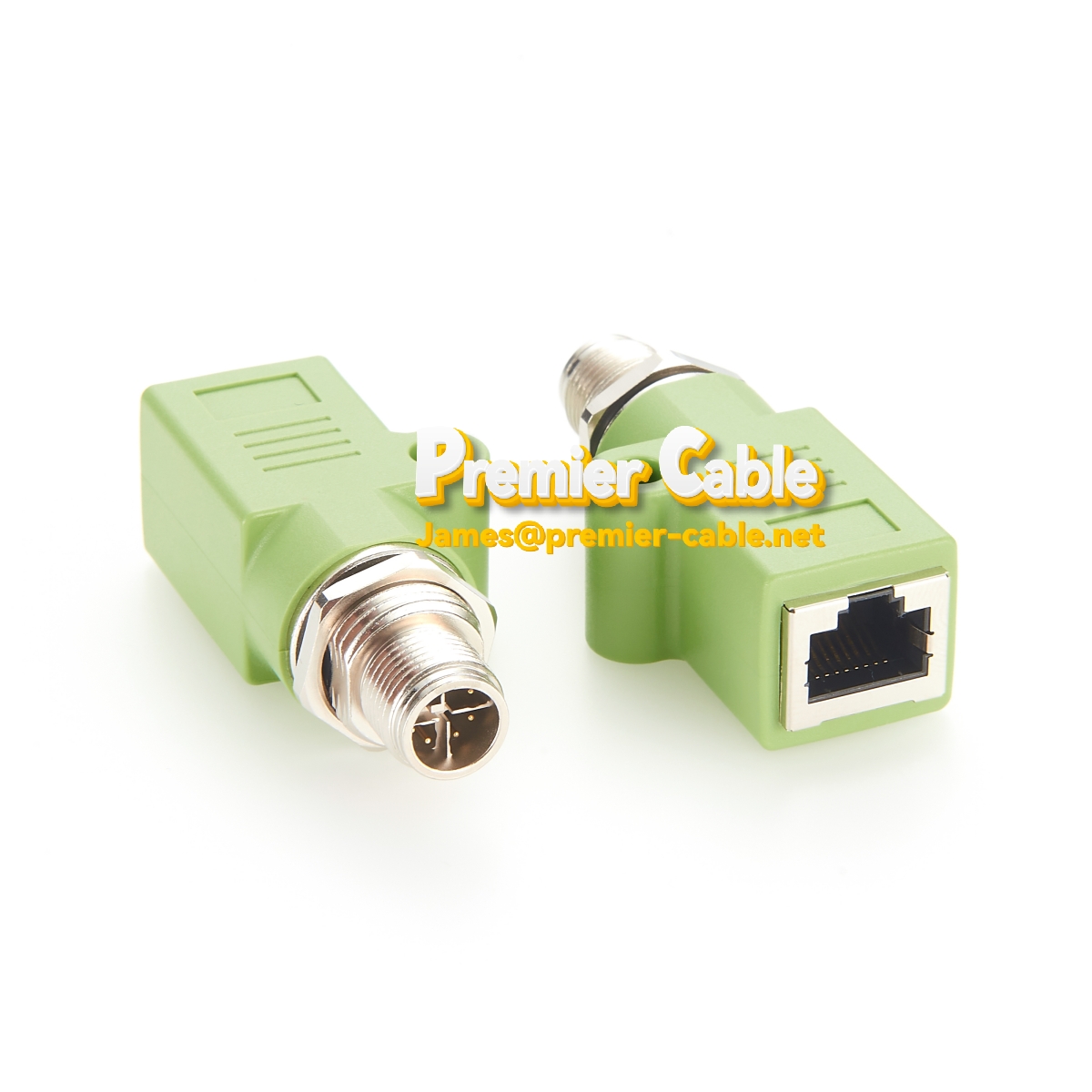 M12 X-Coded to RJ45 Extension Coupler Adapter for Automation Applications 