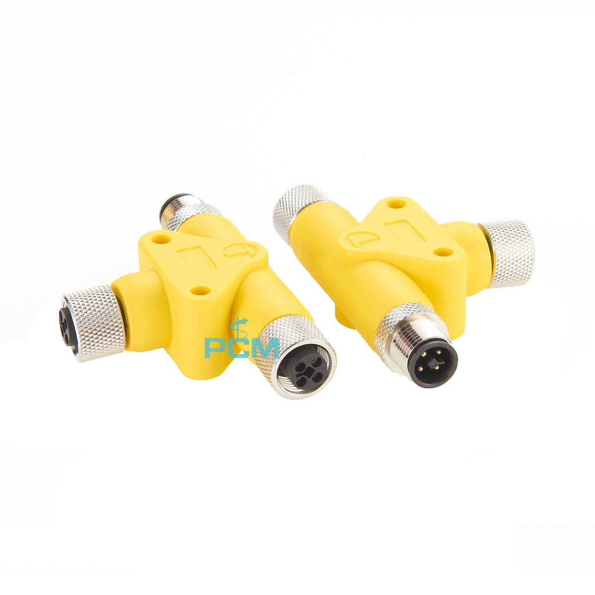 M12 Molded T-Splitter Connector T Code 4 Pin 
