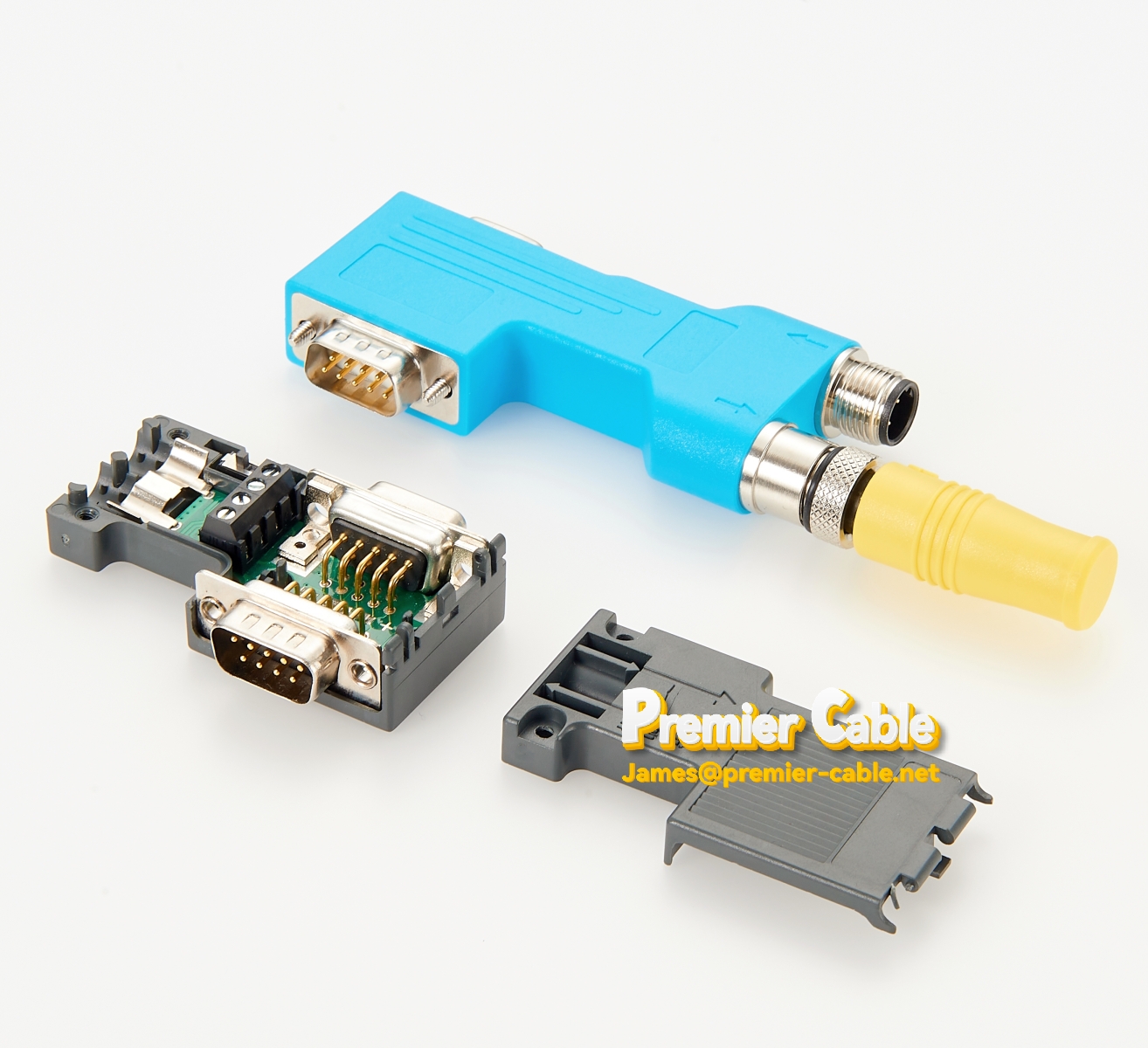 Profibus 90 Degree D-Sub to M12 Connector with Programming Port