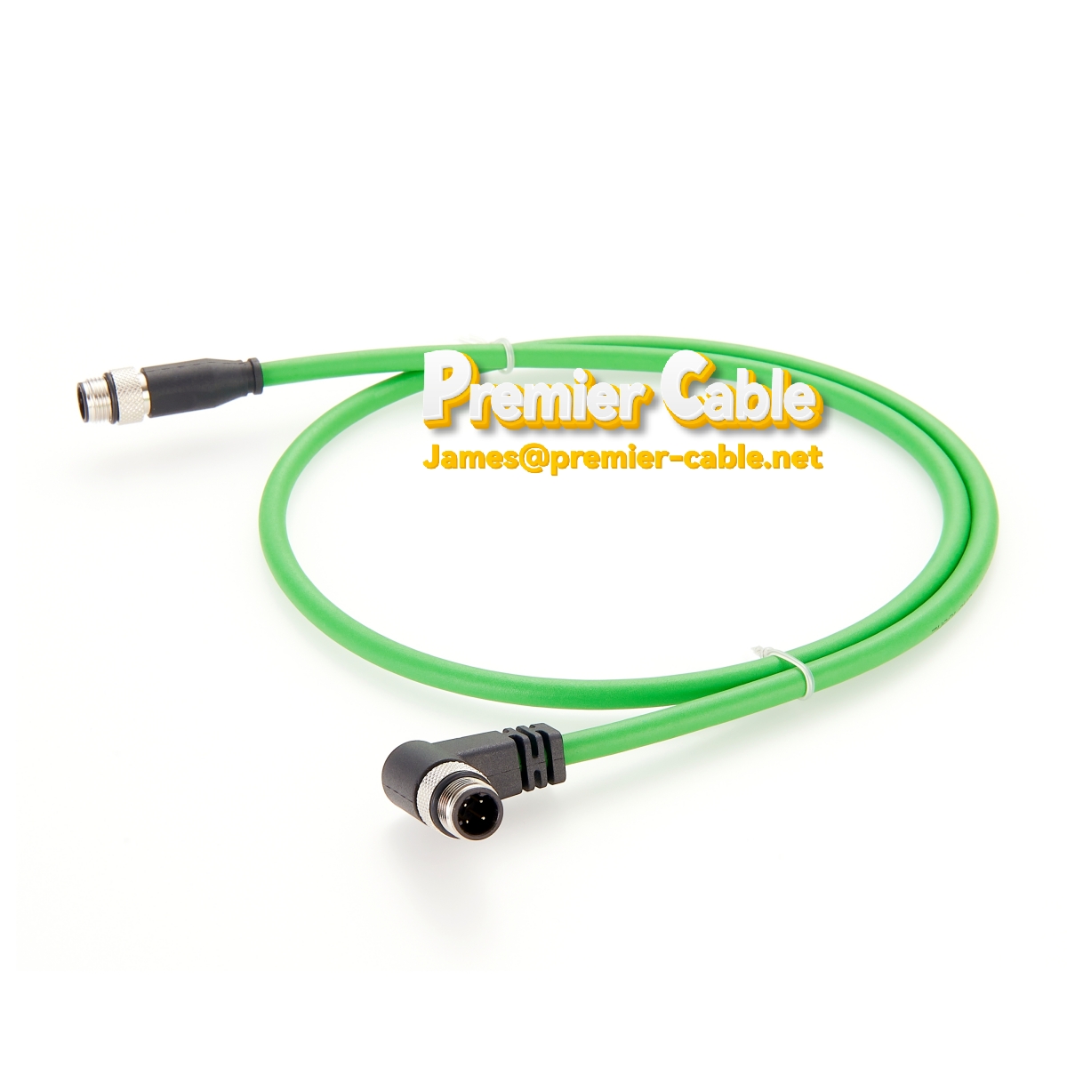 Profinet Ethercat D-Code M12 to M12 Male Right Angled Cable