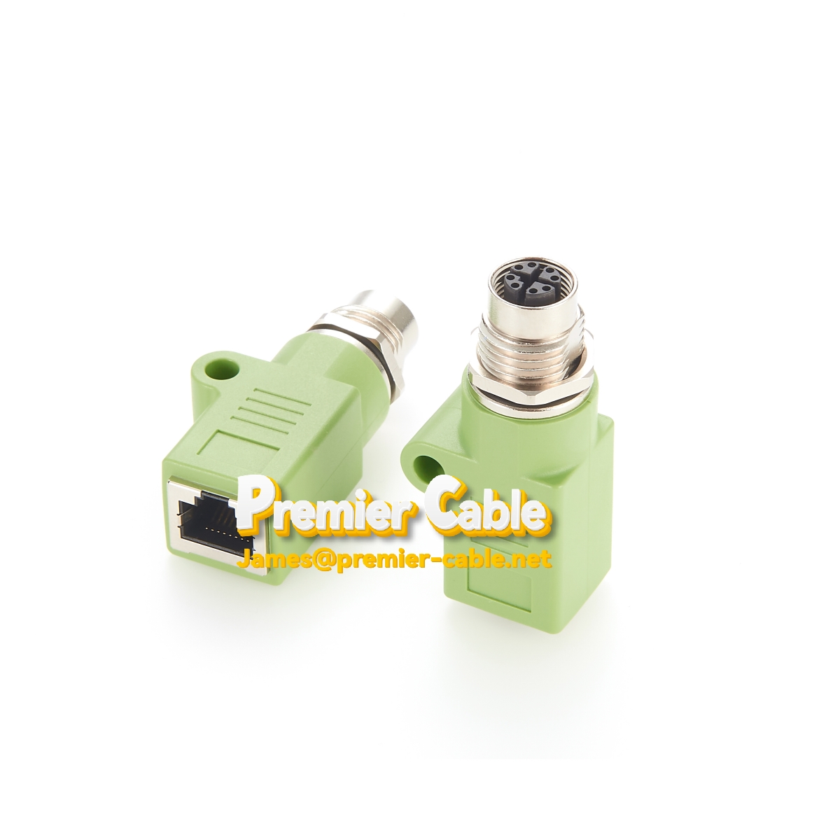 M12 X-Coded Female Connector to RJ45 Adapter for Control Cabinet 